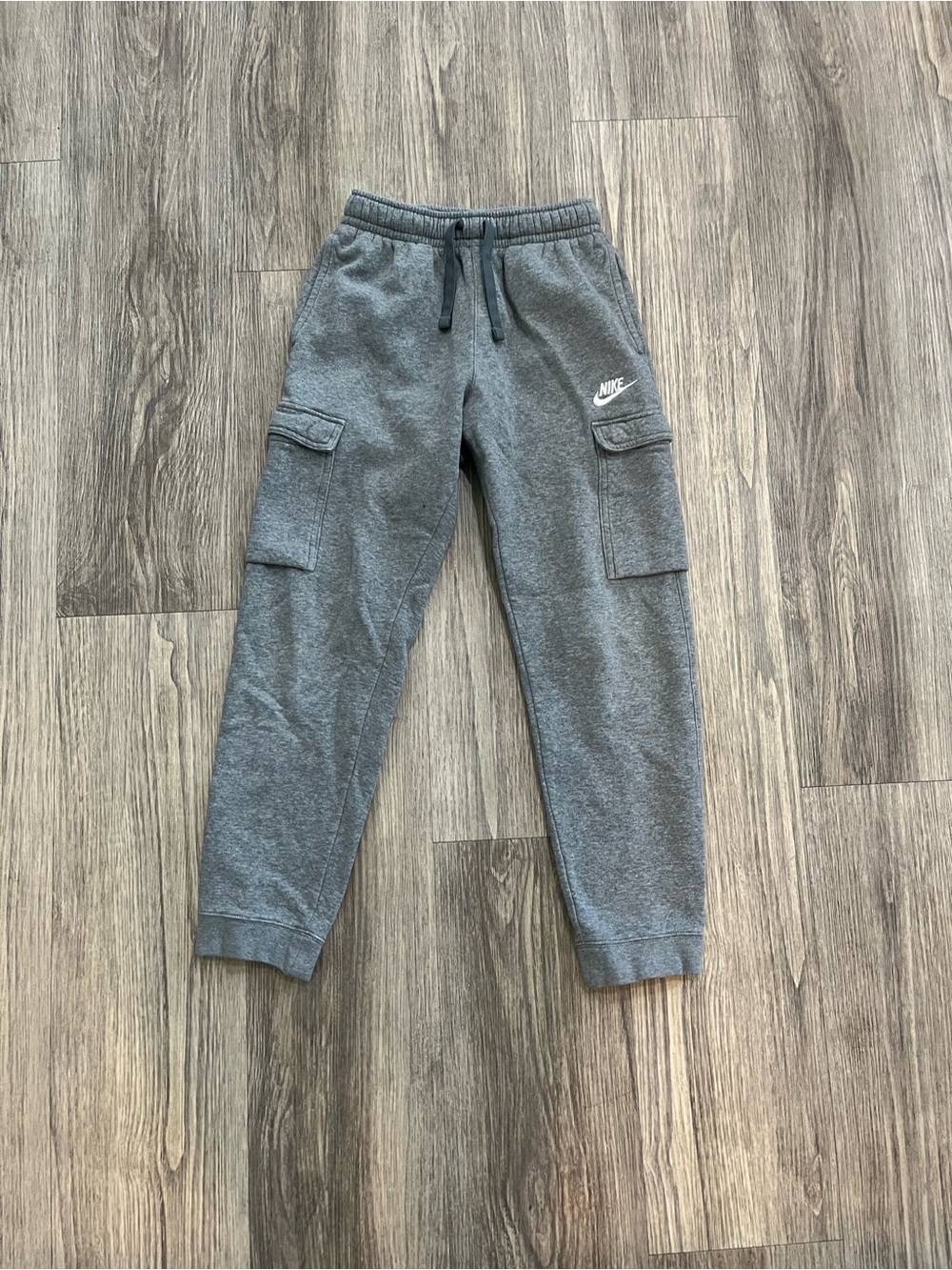 Nike Kids Grey Cargo Joggers with Drawstring
